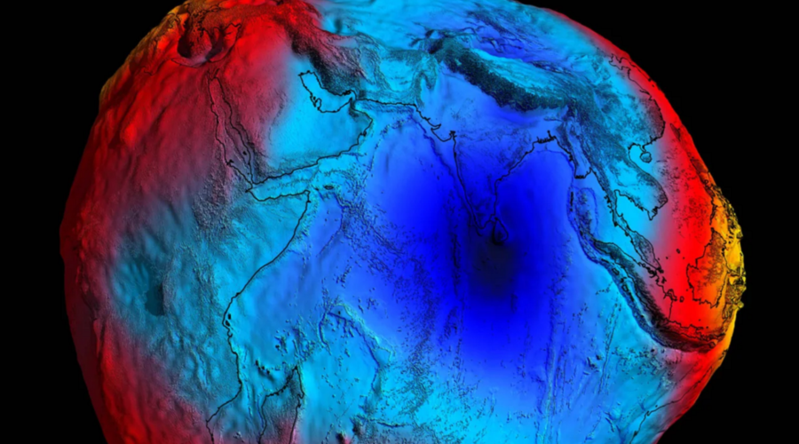 Vrimë gravitacionale në Oqeanin Indian